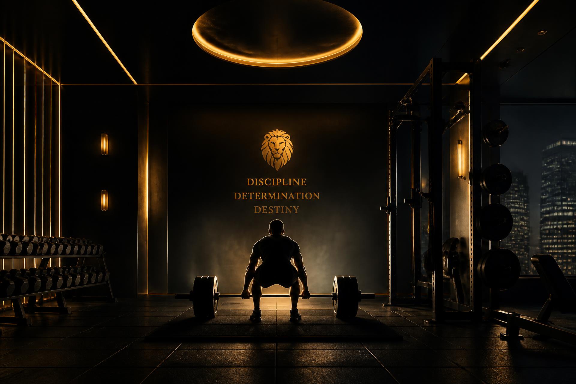 MKode Gym strength floor at night